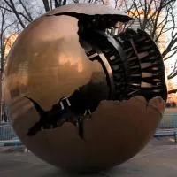Шар пустотелый медь (198301) монтаж сфера арт-объект ø 1000 мм. пустотелая в Зиме