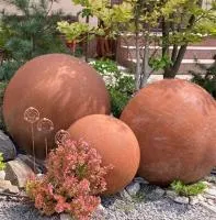 Композиция - 3 шара кортен (518943) ∅ 1450, 1250, 850 мм. Зима